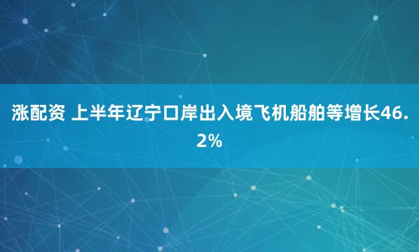 涨配资 上半年辽宁口岸出入境飞机船舶等增长46.2%